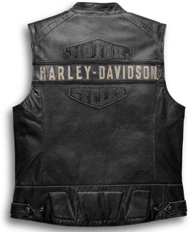 HD Men’s Passing Link Leather Biker Vest