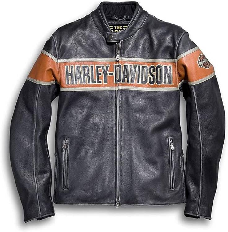 Retro H-D Harley Vintage Motorcycle Leather Jacket